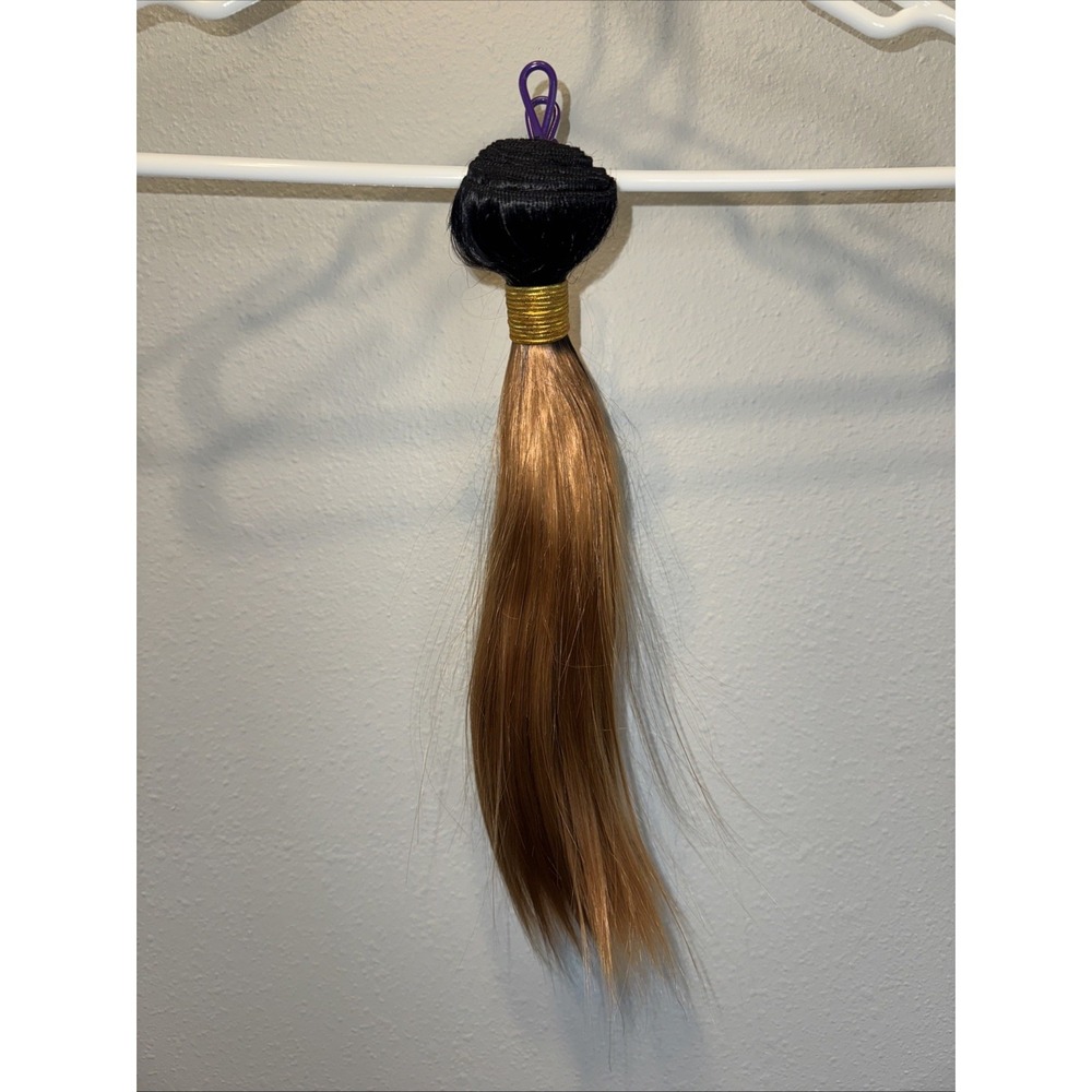 10" Straight Hair Extension Weft Black Root Honey Gold | MSRP = $14